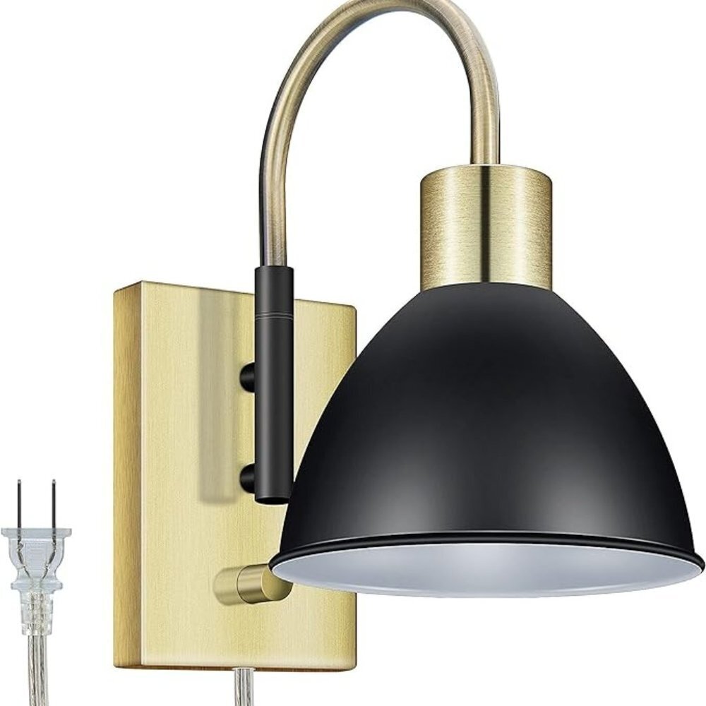 NEW- Raifoolly Wall Sconces Swing Arm Plug in Wall Lamp w/ Brightness Dimmable